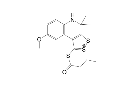 1-(butyrylsulfanyl)-8-methoxy-4,4-dimethyl-4H,5H-[1,2]dithiolo[3,4-c]quinolin-2-ium