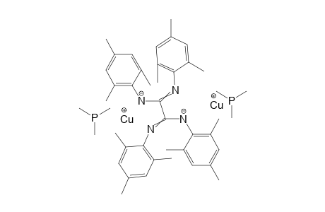 Dicuprous (2,4,6-trimethylphenyl)-[N-(2,4,6-trimethylphenyl)-C-[N-(2,4,6-trimethylphenyl)-C-(2,4,6-trimethylphenyl)azanidyl-carbonimidoyl]carbonimidoyl]azanide trimethylphosphane