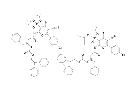 2-(FLUORENYL-9-METHOXYCARBONYLOXY-N-BENZYLGLYCYL)-AMINO-5-CYANO-6-(4'-CHLOROPHENYL)-4-THIOXO-4H-PYRAN-3-YLPHOSPHONIC-ACID-DIISOPROPYLESTER