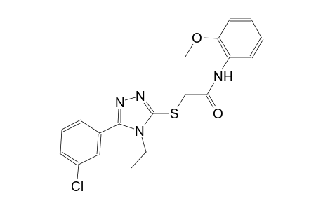 2-{[5-(3-chlorophenyl)-4-ethyl-4H-1,2,4-triazol-3-yl]sulfanyl}-N-(2-methoxyphenyl)acetamide