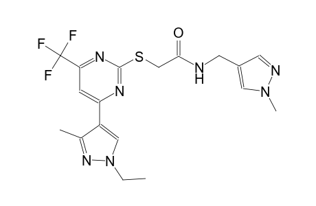 2-{[4-(1-ethyl-3-methyl-1H-pyrazol-4-yl)-6-(trifluoromethyl)-2-pyrimidinyl]sulfanyl}-N-[(1-methyl-1H-pyrazol-4-yl)methyl]acetamide