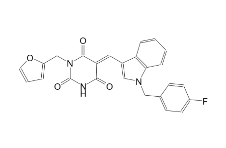 (5E)-5-{[1-(4-fluorobenzyl)-1H-indol-3-yl]methylene}-1-(2-furylmethyl)-2,4,6(1H,3H,5H)-pyrimidinetrione