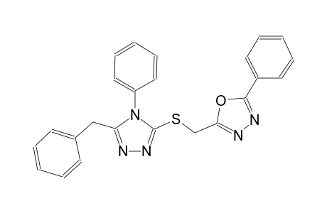 5-benzyl-4-phenyl-4H-1,2,4-triazol-3-yl (5-phenyl-1,3,4-oxadiazol-2-yl)methyl sulfide