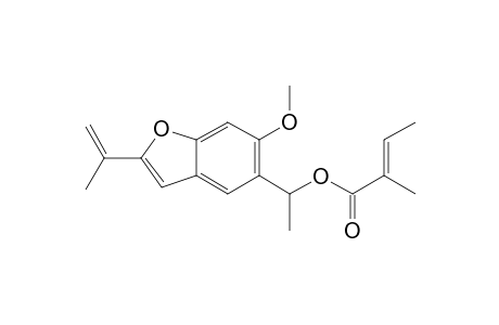 2-Butenoic acid, 2-methyl-, 1-[6-methoxy-2-(1-methylethenyl)-5-benzofuranyl]ethyl ester, (E)-
