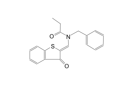 propanamide, N-[(Z)-(3-oxobenzo[b]thien-2(3H)-ylidene)methyl]-N-(phenylmethyl)-