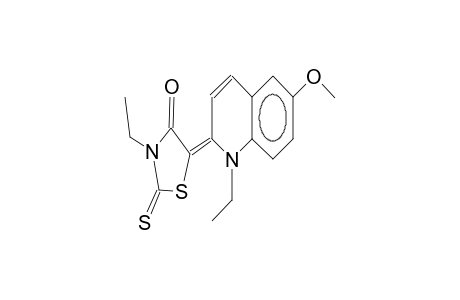 2-thioxo-3-ethyl-5-(1-ethyl-6-methoxy-1,2-dihydro-2-quinolidene)-1,3-thiazolidene-4-one