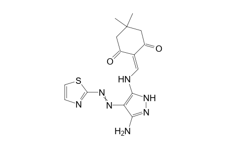 2-{[3-Amino-4-(thiazol-2-yldiazenyl)-1H-pyrazol-5-yl]aminomethylidene}-5,5-dimethylcyclohexane-1,3-dione