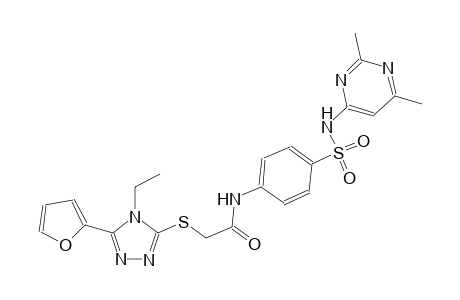 N-(4-{[(2,6-dimethyl-4-pyrimidinyl)amino]sulfonyl}phenyl)-2-{[4-ethyl-5-(2-furyl)-4H-1,2,4-triazol-3-yl]sulfanyl}acetamide