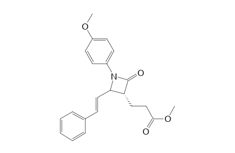 N-(p-methoxyphenyl)-3.alpha.-(2'-carbomethoxyethyl)-4-styrylazetidinone
