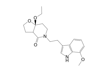 (+-)-7a.beta.-Ethoxy-5-[2-(7-methoxyindol-3-yl)ethyl]-2,3,3a,6,7,7a-thexahydrofuro[3,2-c]pyridin-4(5H)-one