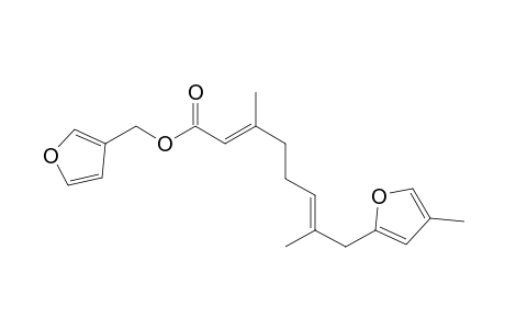 2,6-Octadienoic acid, 3,7-dimethyl-8-(4-methyl-2-furanyl)-, 3-furanylmethyl ester, (E,E)-