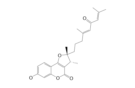 FUKANEFUROMARIN-B;2,3-DIHYDRO-7-HYDROXY-2R*,3R*-DIMETHYL-2-[4,8-DIMETHYL-4-(E),7-NONADIEN-6-ONYL]-FURO-[3,2-C]-COUMARIN