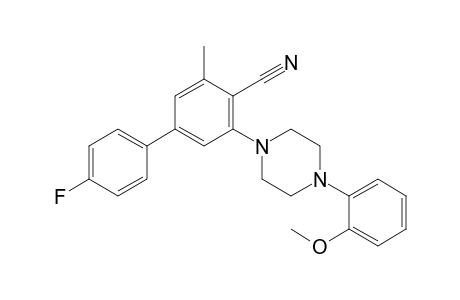 4-(4-Fluorophenyl)-2-methyl-6-[4-(2-methoxyphenyl)piperazin-1-yl]benzonitrile