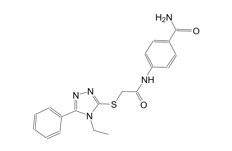 4-({[(4-ethyl-5-phenyl-4H-1,2,4-triazol-3-yl)sulfanyl]acetyl}amino)benzamide