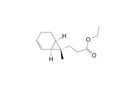 Bicyclo[4.1.0]hept-2-ene-7-propanoic acid, 7-methyl-, ethyl ester, (1.alpha.,6.alpha.,7.alpha.)-(.+-.)-