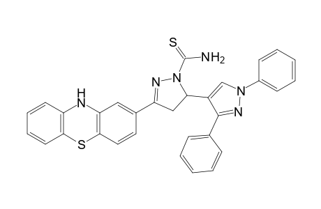 4,5-dihydro-3-(10H-phenothiazin-2-yl)-5-(1,3-diphenyl-1H-pyrazol-4-yl)pyrazole-1-carbothioamide