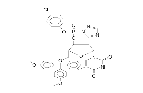 5'-O-DIMETHOXYTRITYLDEOXYTHYMIDINE-3'-1,2,4-TRIAZOLIDO(4-CHLOROPHENYL)PHOSPHATE (DIASTEREOMER MIXTURE)