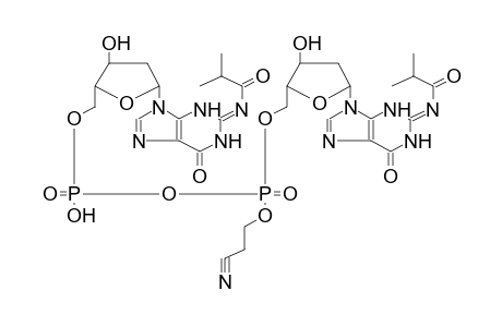 P,P'-BIS(N-ISOBUTYRYLDEOXYGUANOSIN-5'-YL)-P-CYANOETHYLPYROPHOSPHATE