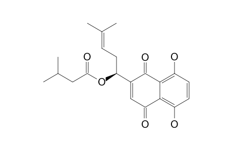 SHIKONIN-ISOVALERATE;5,8-DIHYDROXY-2-(11-ISOVALERYLOXY-14-METHYL-13-PENTENYL)-1,4-NAPHTHOQUINONE
