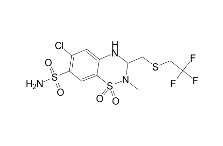 6-Chloro-2-methyl-3-([(2,2,2-trifluoroethyl)sulfanyl]methyl)-3,4-dihydro-2H-1,2,4-benzothiadiazine-7-sulfonamide 1,1-dioxide
