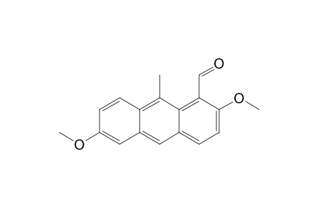 1-Anthracenecarboxaldehyde, 2,6-dimethoxy-9-methyl-