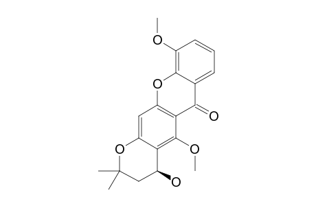 (+/-)-3,4-DIHYDRO-4-HYDROXY-5,10-DIMETHOXY-2,2-DIMETHYL-2H,6H-PYRAN-[3,2-B]-XANTHEN-6-ONE