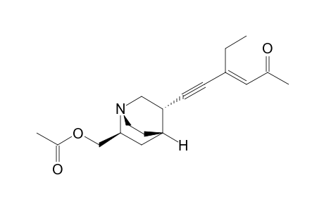 6-((1'S,2'S,4'S,5'S)-2'-Acetoxymethyl-1'-azabicyclo[2.2.2]oct-5'-yl)-4-ethyl-(E)-3-hexen-5-yn-2-one