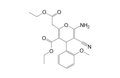 4H-pyran-2-acetic acid, 6-amino-5-cyano-3-(ethoxycarbonyl)-4-(2-methoxyphenyl)-, ethyl ester