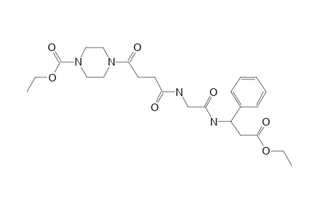 4-(3-Pyrrol[(2-ethoxycarbonyl-1-phenyl-ethylcarbamoyl)-methyl]-carbamoylmorpho-propionyl)-piperazine-1-carboxylic acid, ethyl ester