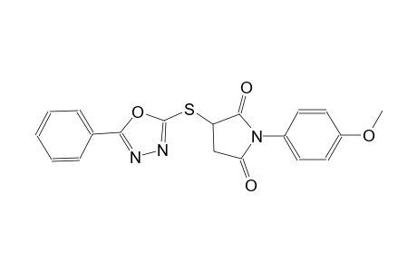 1-(4-methoxyphenyl)-3-[(5-phenyl-1,3,4-oxadiazol-2-yl)sulfanyl]-2,5-pyrrolidinedione