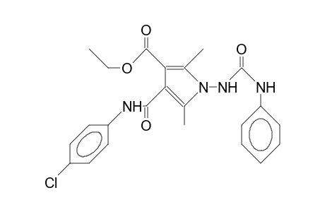 4-(4-Chloro-anilinocarbonyl)-3-ethoxycarbonyl-2,5-dimethyl-1-(N'-phenyl-ureido)-pyrrole