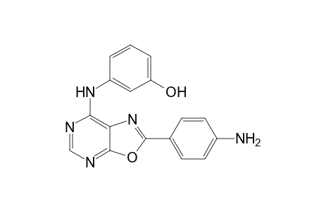 3-[[2-(4-aminophenyl)-7-oxazolo[5,4-d]pyrimidinyl]amino]phenol