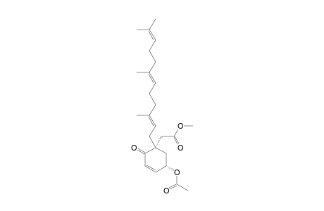 REL-(1'R,5'R)-2-(1'-FARNESYL-5'-ACETOXY-2'-OXOCYClOHEX-3'-EN-1'-YL)-ACETIC-ACID-METHYLESTER