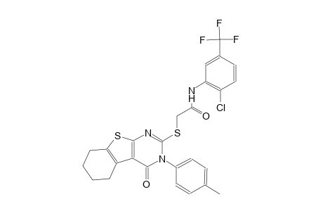 N-[2-chloro-5-(trifluoromethyl)phenyl]-2-{[3-(4-methylphenyl)-4-oxo-3,4,5,6,7,8-hexahydro[1]benzothieno[2,3-d]pyrimidin-2-yl]sulfanyl}acetamide