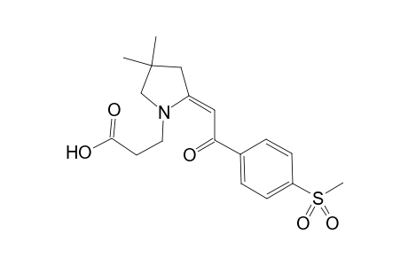 3-[2-[2-(4-methanesulfonylphenyl)-2-oxo-ethylidene]-4,4-dimethyl-pyrrolidin-1-yl]-propionic acid