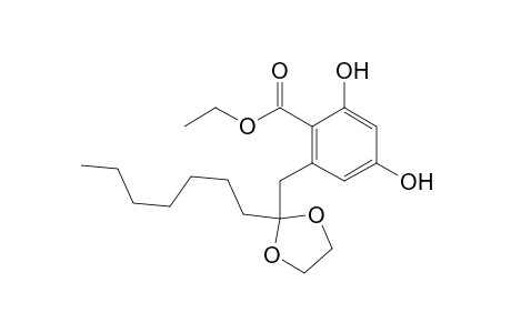 ethyl 6-[(2'-heptyl-1',3'-dioxolan-2'-yl)methyl]-2,4-dihydroxybenzoate