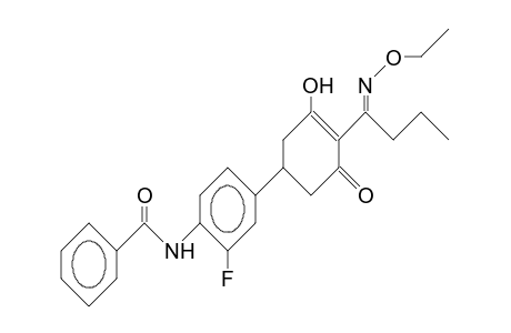 2-(1-Ethoximino-butyl)-3-hydroxy-5-(3-fluoro-4-benzoylamido-phenyl)-2-cyclohexen-1-one
