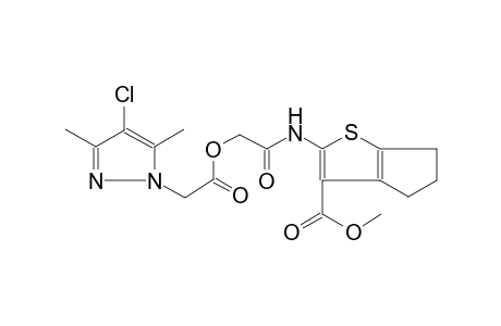 methyl 2-[({[(4-chloro-3,5-dimethyl-1H-pyrazol-1-yl)acetyl]oxy}acetyl)amino]-5,6-dihydro-4H-cyclopenta[b]thiophene-3-carboxylate