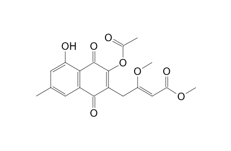 Methyl 4-(3'-acetoxy-5'-hydroxy-7'-methyl-1',4'-dioxo-1',4'-dihydronaphthalen-2'-yl)-3-methoxybut-2-enoate