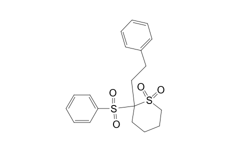 2H-Thiopyran, tetrahydro-2-(2-phenylethyl)-2-(phenylsulfonyl)-, 1,1-dioxide