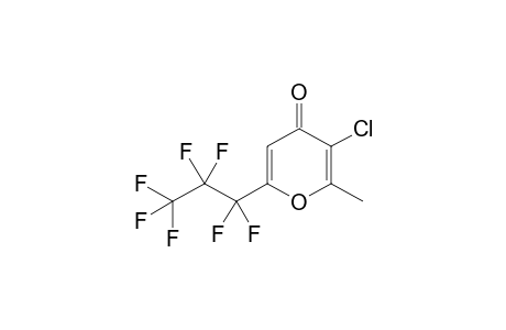 3-Chloro-6-(heptafluoropropyl)-2-methyl-4H-pyran-4-one