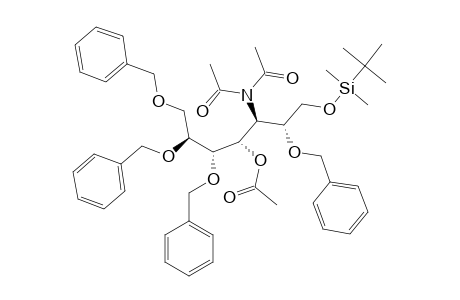 4-O-ACETYL-2,5,6,7-TETRA-O-BENZYL-1-O-[(TERT.-BUTYL)-DIMETHYLSILYL]-3-DEOXY-(N,N-DIACETYLAMINO)-D-GLYCERO-D-GALACTO-HEPTITOL