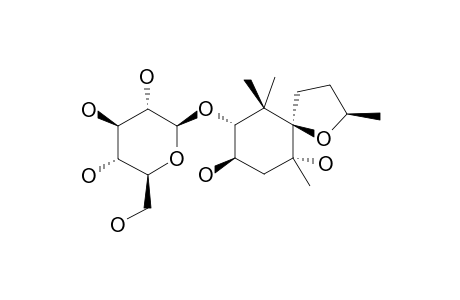 MELIONOSIDE-A;(2R,3R,5R,6R,9R)-2,3,5-TRIHYDROXY-MEGASTIGMAN-6,9-EPOXIDE-2-O-BETA-D-GLUCOPYRANOSIDE
