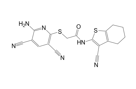 2-[(6-amino-3,5-dicyano-2-pyridinyl)sulfanyl]-N-(3-cyano-4,5,6,7-tetrahydro-1-benzothien-2-yl)acetamide