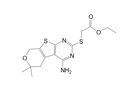 acetic acid, [(4-amino-5,8-dihydro-6,6-dimethyl-6H-pyrano[4',3':4,5]thieno[2,3-d]pyrimidin-2-yl)thio]-, ethyl ester