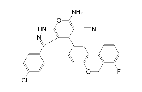 6-Amino-3-(4-chlorophenyl)-4-[4-(2-fluorobenzyl)oxyphenyl]-2,4-dihydropyrano[2,3-c]pyrazole-5-carbonitrile