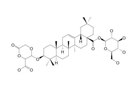 3-O-(6-CARBOXY-1,4-DIOXAN-2-ONE-5-YL)-28-O-BETA-D-GLUCOPYRANOSYL-OLEANOLIC-ACID