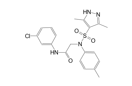 N-(3-chlorophenyl)-2-{[(3,5-dimethyl-1H-pyrazol-4-yl)sulfonyl]-4-methylanilino}acetamide