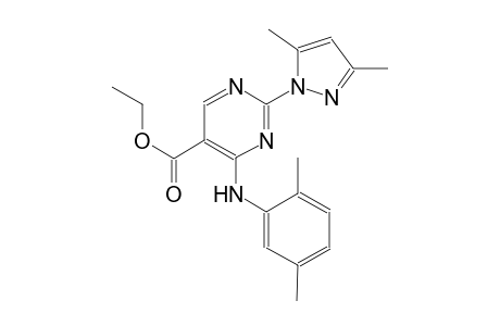 ethyl 4-(2,5-dimethylanilino)-2-(3,5-dimethyl-1H-pyrazol-1-yl)-5-pyrimidinecarboxylate