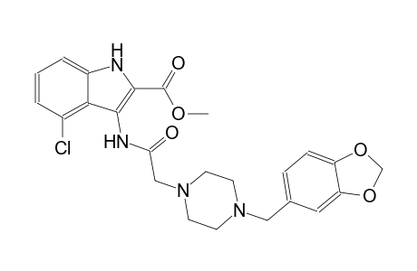 methyl 3-({[4-(1,3-benzodioxol-5-ylmethyl)-1-piperazinyl]acetyl}amino)-4-chloro-1H-indole-2-carboxylate